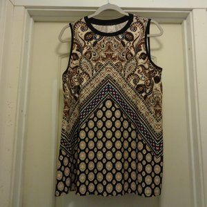 BOHO GEOMETRICS ART TANKY STRETCH TOP L